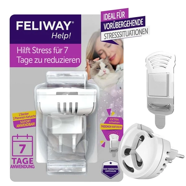 FELIWAY Help! Start-Set, Verdampfer + 1 Kartusche Für 7 Tage 1 FELIWAY Help! Start-Set, Verdampfer + 1 Kartusche Für 7 Tage