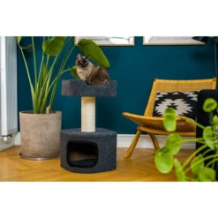 ZooRoyal Kratzbaum Alva 75cm Filz Anthrazit -Trixie Verkäufe zooroyal kratzbaum alva 6