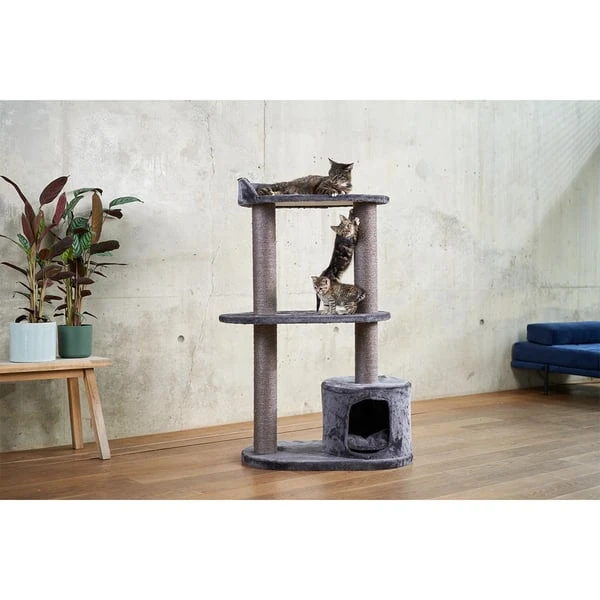 ZooRoyal Kratzbaum Lina 125cm Anthrazit 2 ZooRoyal Kratzbaum Lina 125cm Anthrazit – Bild 2