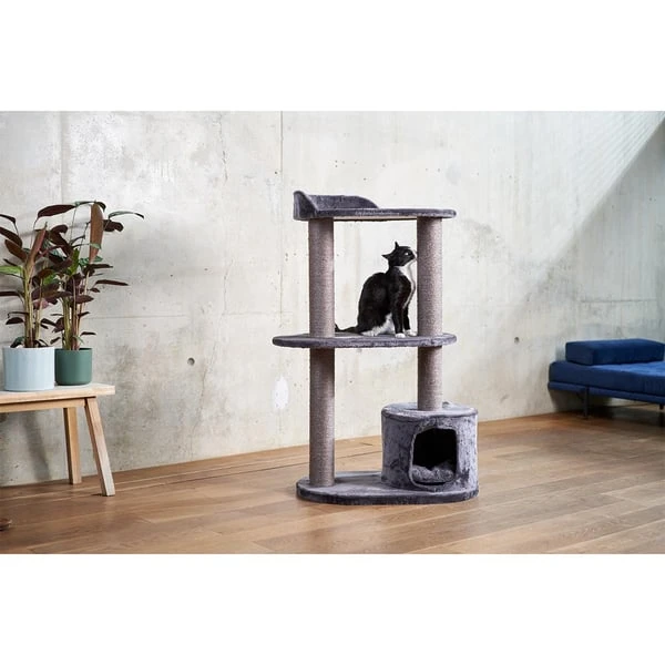 ZooRoyal Kratzbaum Lina 125cm Anthrazit 3 ZooRoyal Kratzbaum Lina 125cm Anthrazit – Bild 3