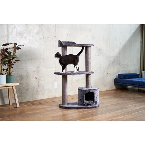 ZooRoyal Kratzbaum Lina 125cm Anthrazit 4 ZooRoyal Kratzbaum Lina 125cm Anthrazit – Bild 4