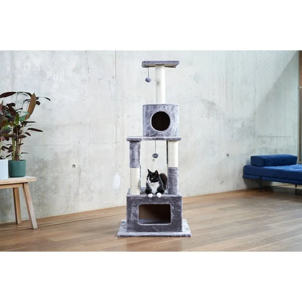 ZooRoyal Kratzbaum Mia 146cm Grau 2 ZooRoyal Kratzbaum Mia 146cm Grau – Bild 2