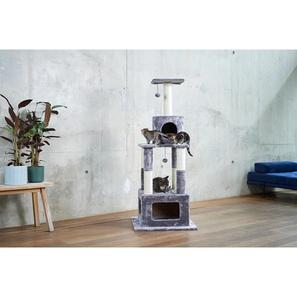 ZooRoyal Kratzbaum Mia 146cm Grau 4 ZooRoyal Kratzbaum Mia 146cm Grau – Bild 4