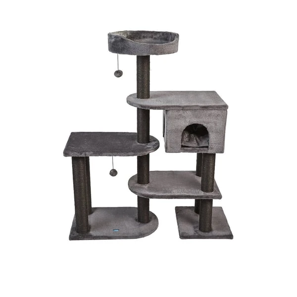 ZooRoyal Kratzbaum Mila 128 Cm Anthrazit 8 ZooRoyal Kratzbaum Mila 128 Cm Anthrazit – Bild 8