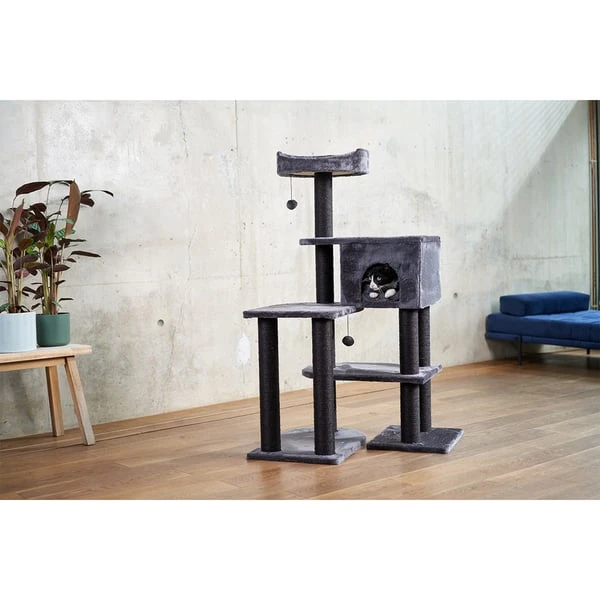 ZooRoyal Kratzbaum Mila 128 Cm Anthrazit 3 ZooRoyal Kratzbaum Mila 128 Cm Anthrazit – Bild 3