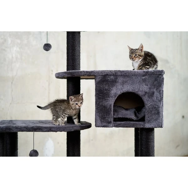 ZooRoyal Kratzbaum Mila 128 Cm Anthrazit 4 ZooRoyal Kratzbaum Mila 128 Cm Anthrazit – Bild 4